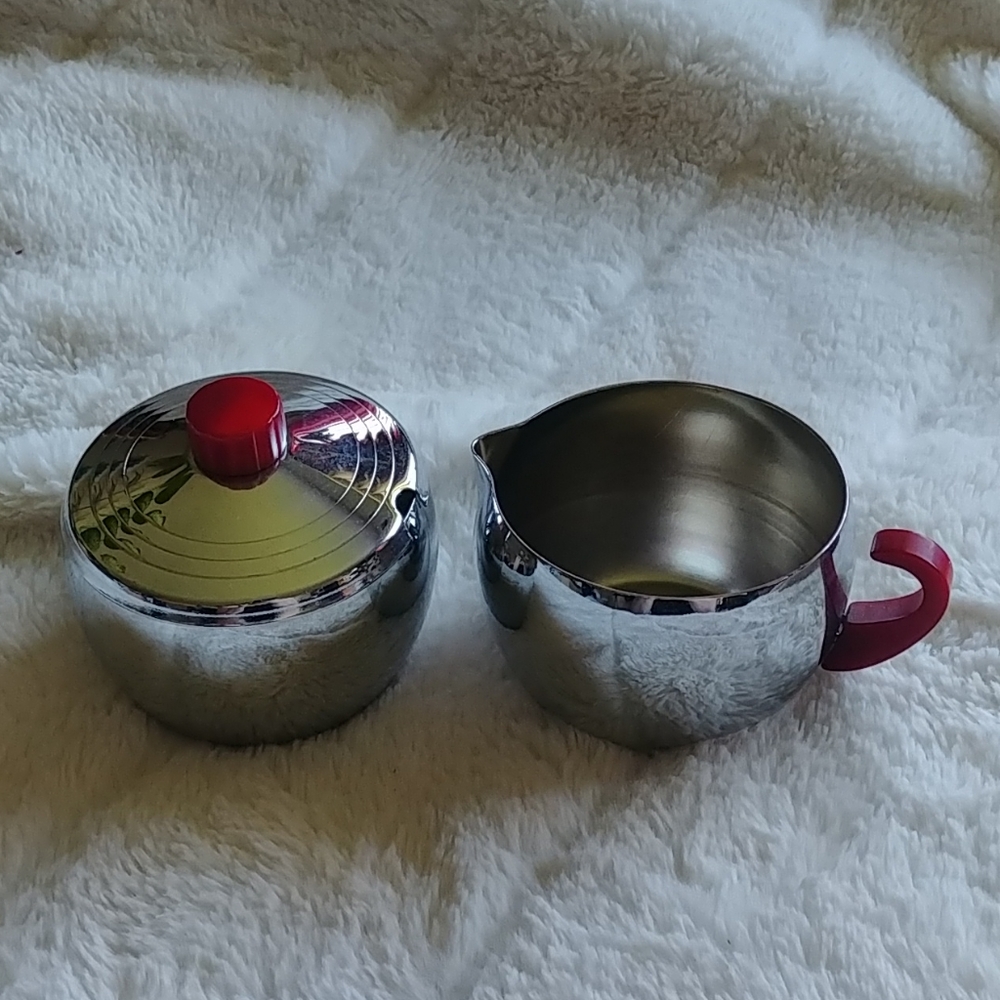 Vintage Glo-Hill chrome sugar and cream set